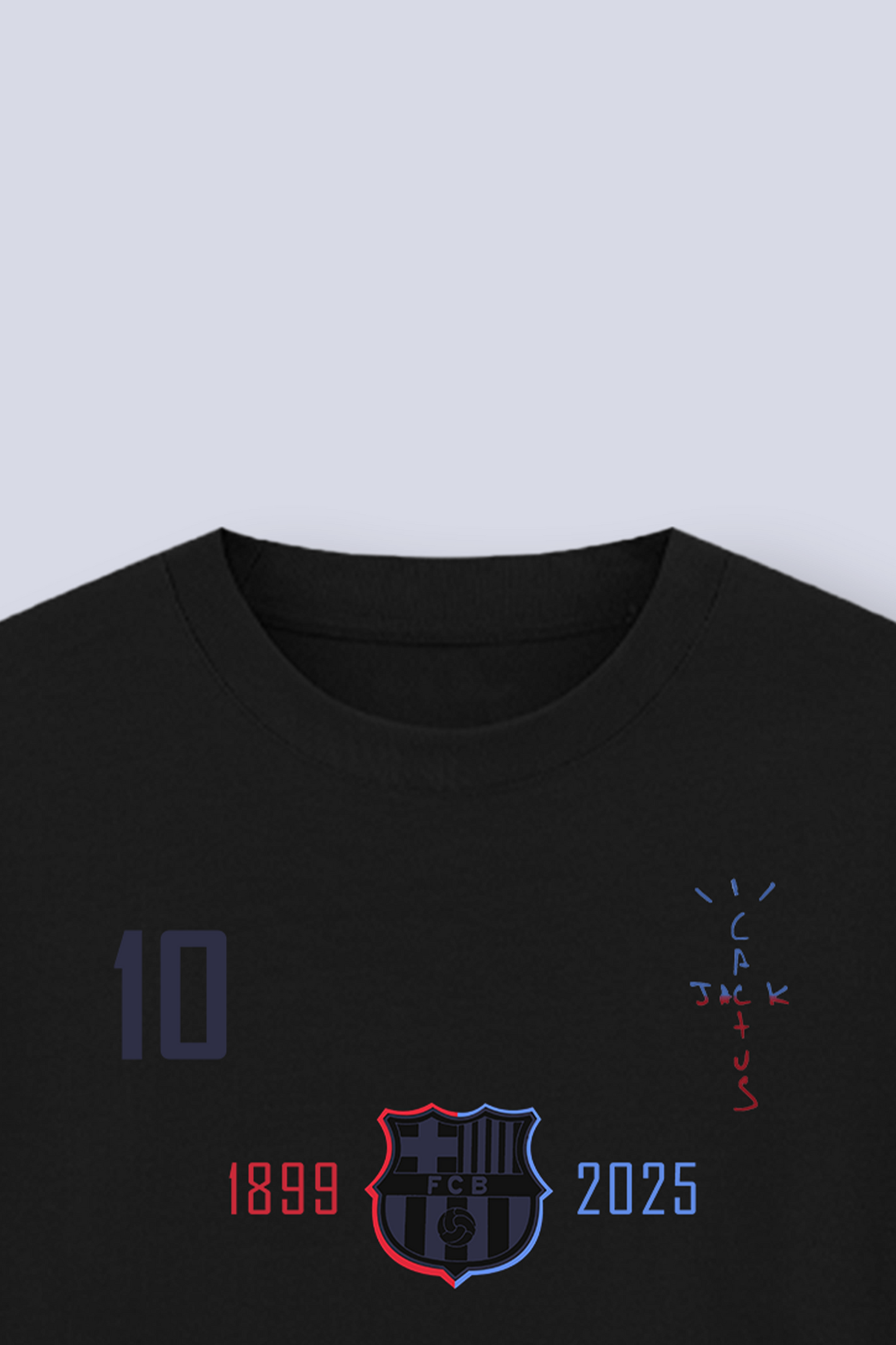 Black flame graphic Barça tee inspired by Travis Scott – football streetwear India
