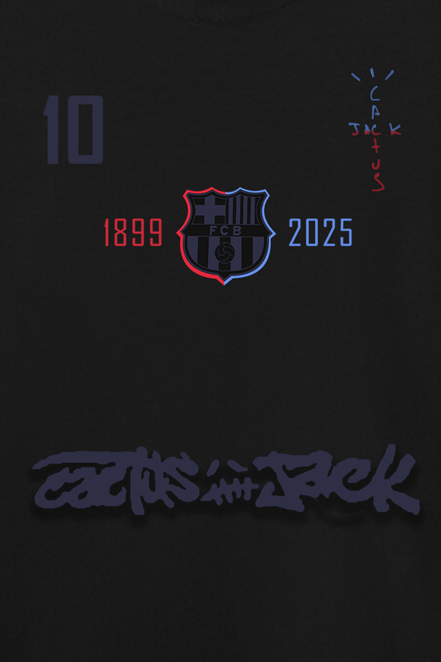 Black flame graphic Barça tee inspired by Travis Scott – football streetwear India