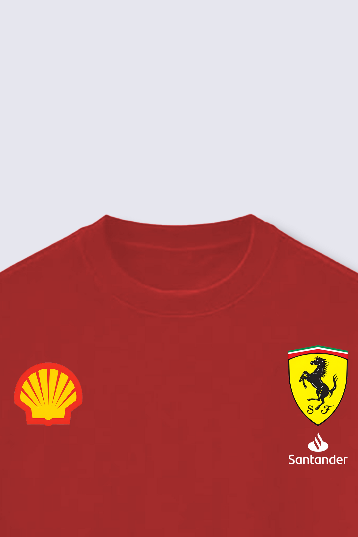 Red Ferrari Formula 1 fan T-shirt with racing stripes