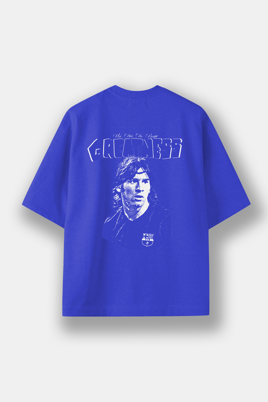 Messi “Greatness” Graphic Tee – Royal Blue