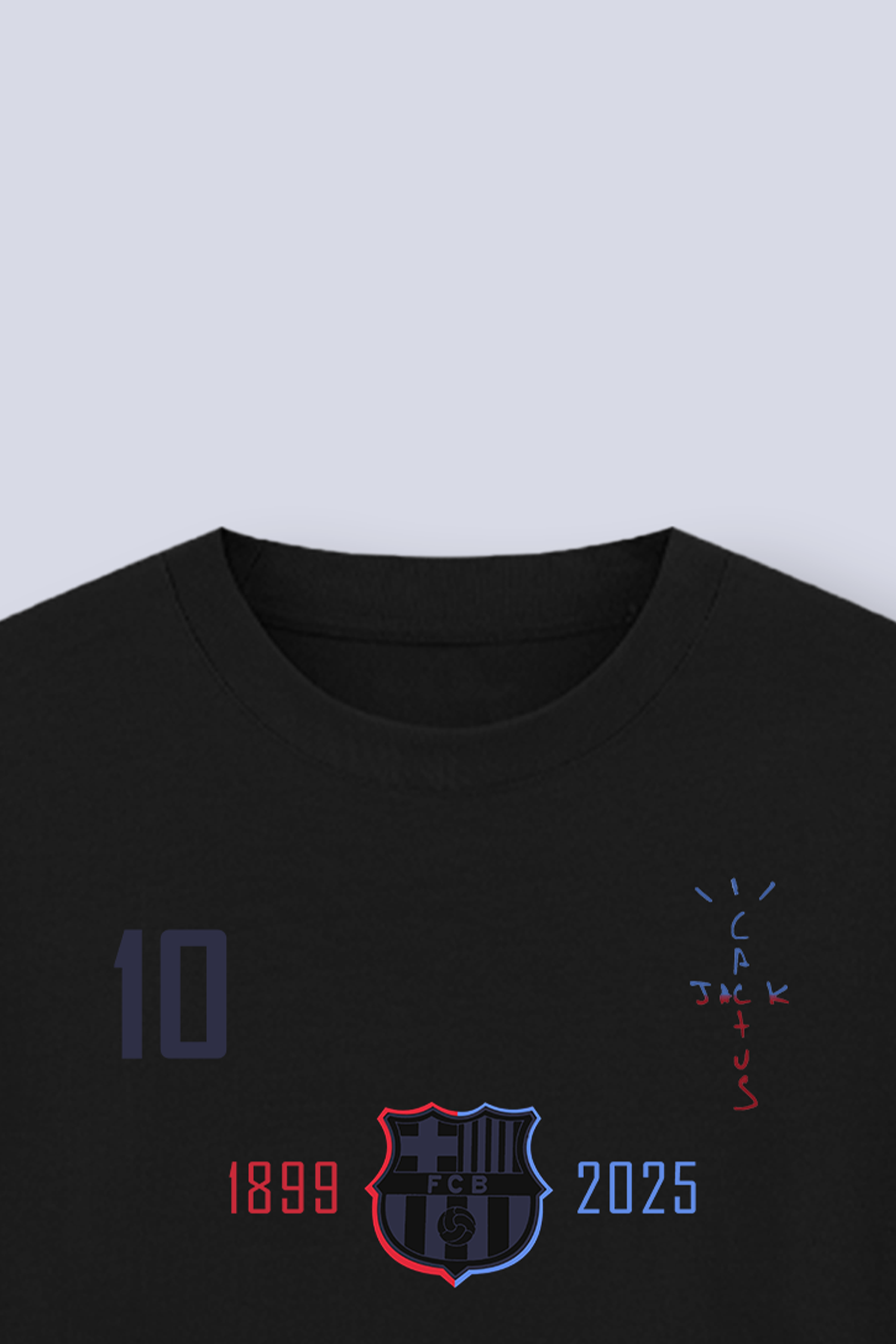 Black flame graphic Barça tee inspired by Travis Scott – football streetwear India