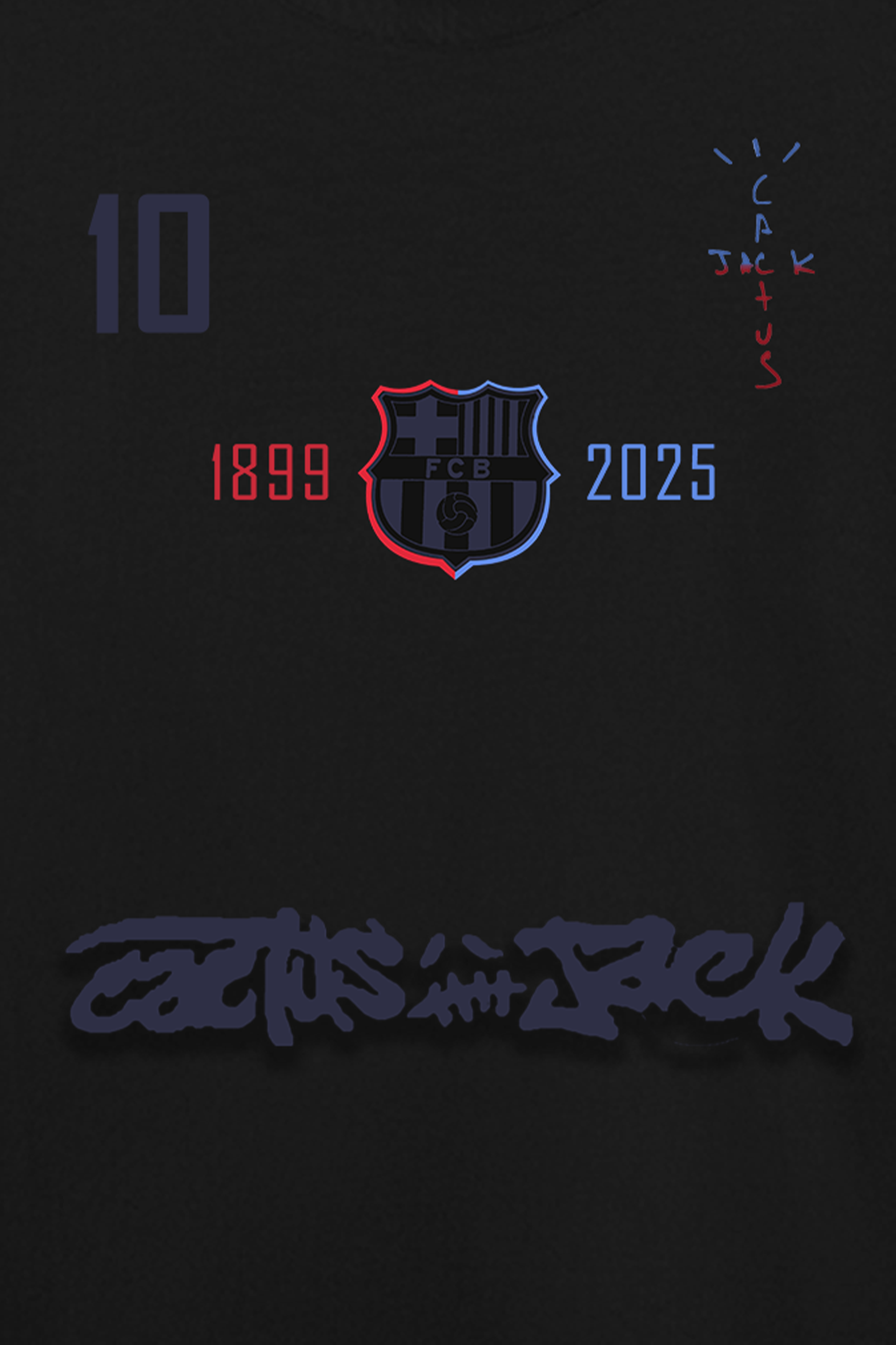Black flame graphic Barça tee inspired by Travis Scott – football streetwear India