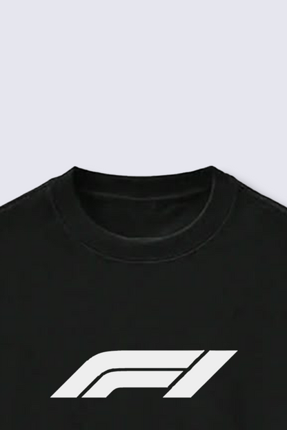 F1 blackout tee for Indian racing fans – minimal cotton design