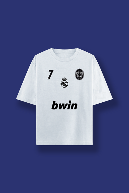 White cotton tee inspired by Real Madrid players – Indian fanwear
