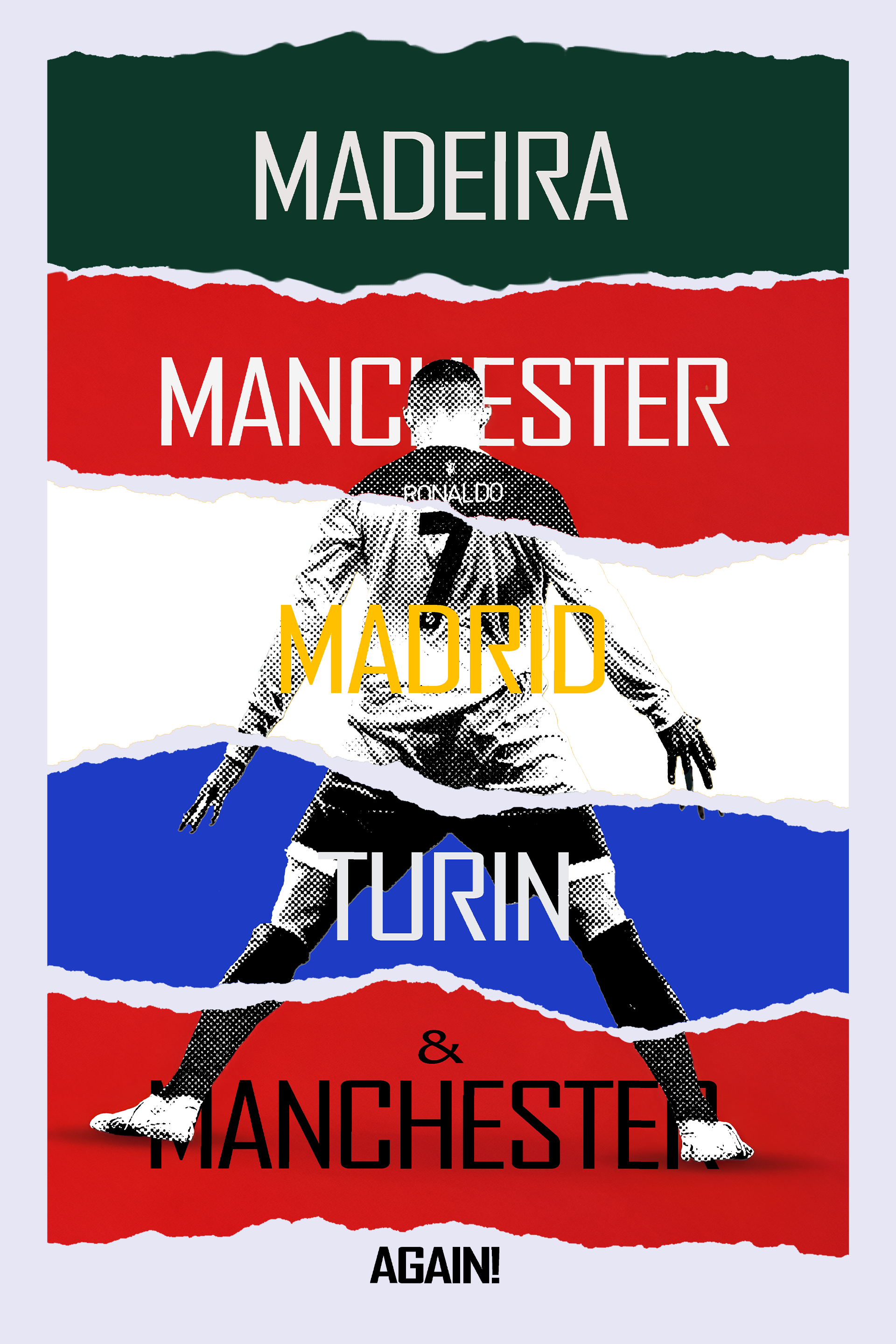 Red and green CR7 tee inspired by Ronaldo’s football career

