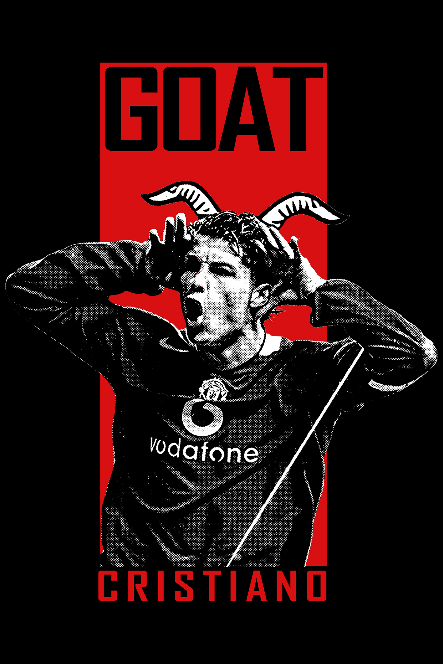 Ronaldo Red Devil design – retro football T-shirt by Clutch Line

