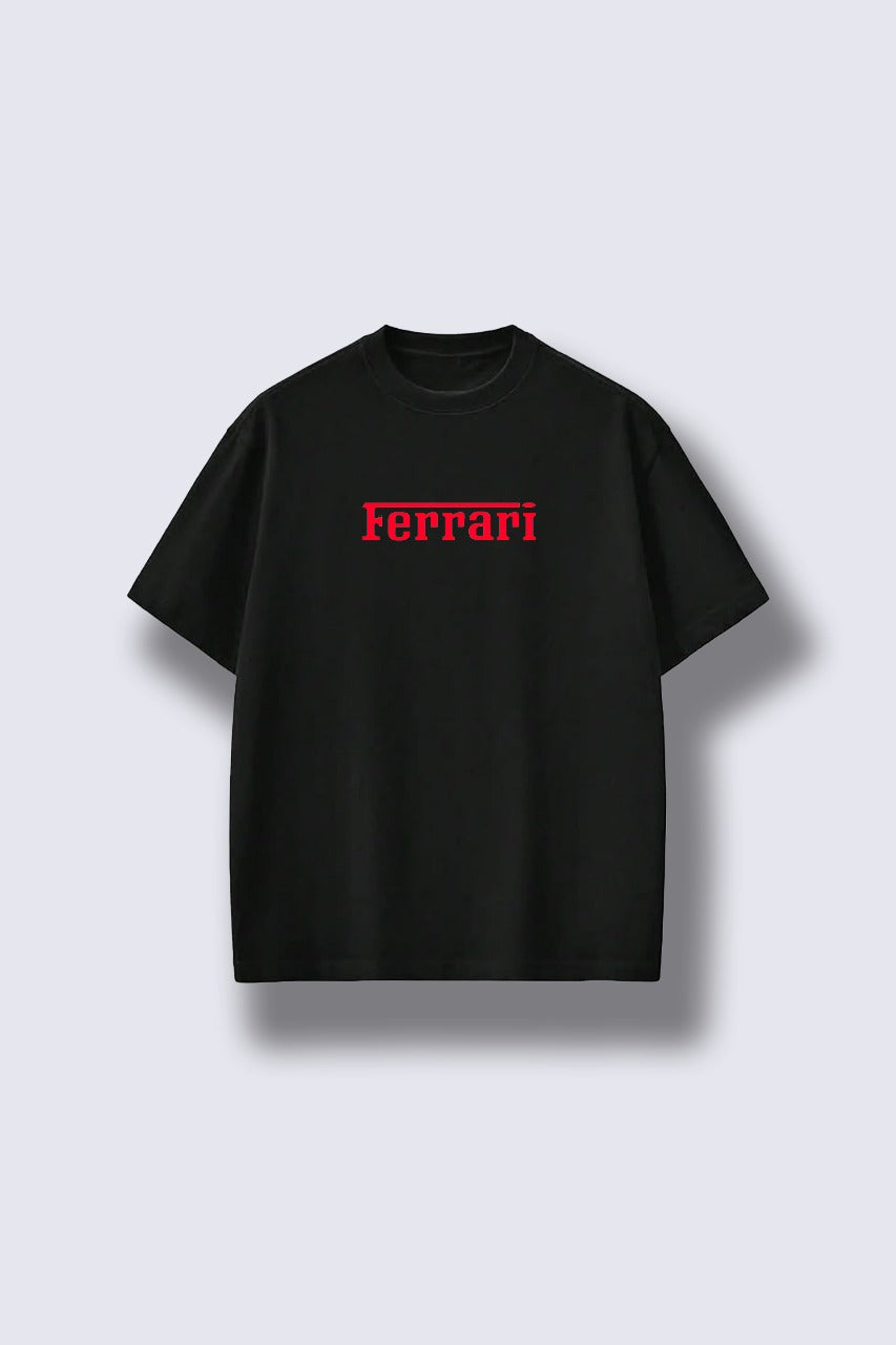 Black Ferrari F1 T-shirt with red prancing horse – Clutch Line merch