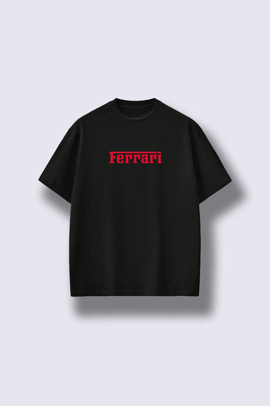 Black Ferrari F1 T-shirt with red prancing horse – Clutch Line merch